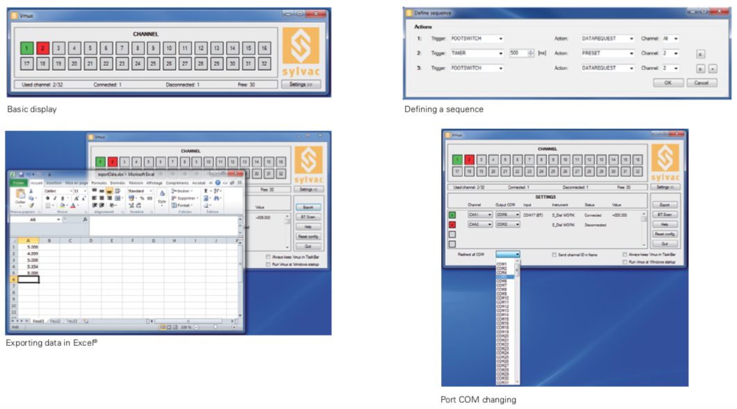 sylac Virtual Multiplexer Gauging Software VMUX display