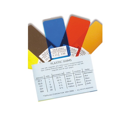 DeFelsko Plastic Shims for Coating Thickness Gauge