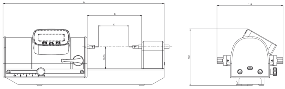 Sylvac Bench Table Measurement PS16 V2 dimensions