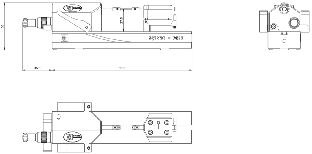 Sylvac Micro Bench table PS17 VS VP dimensions