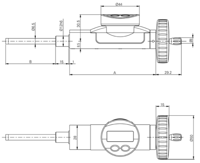Sylvac Digital Micrometer Screw dimensions